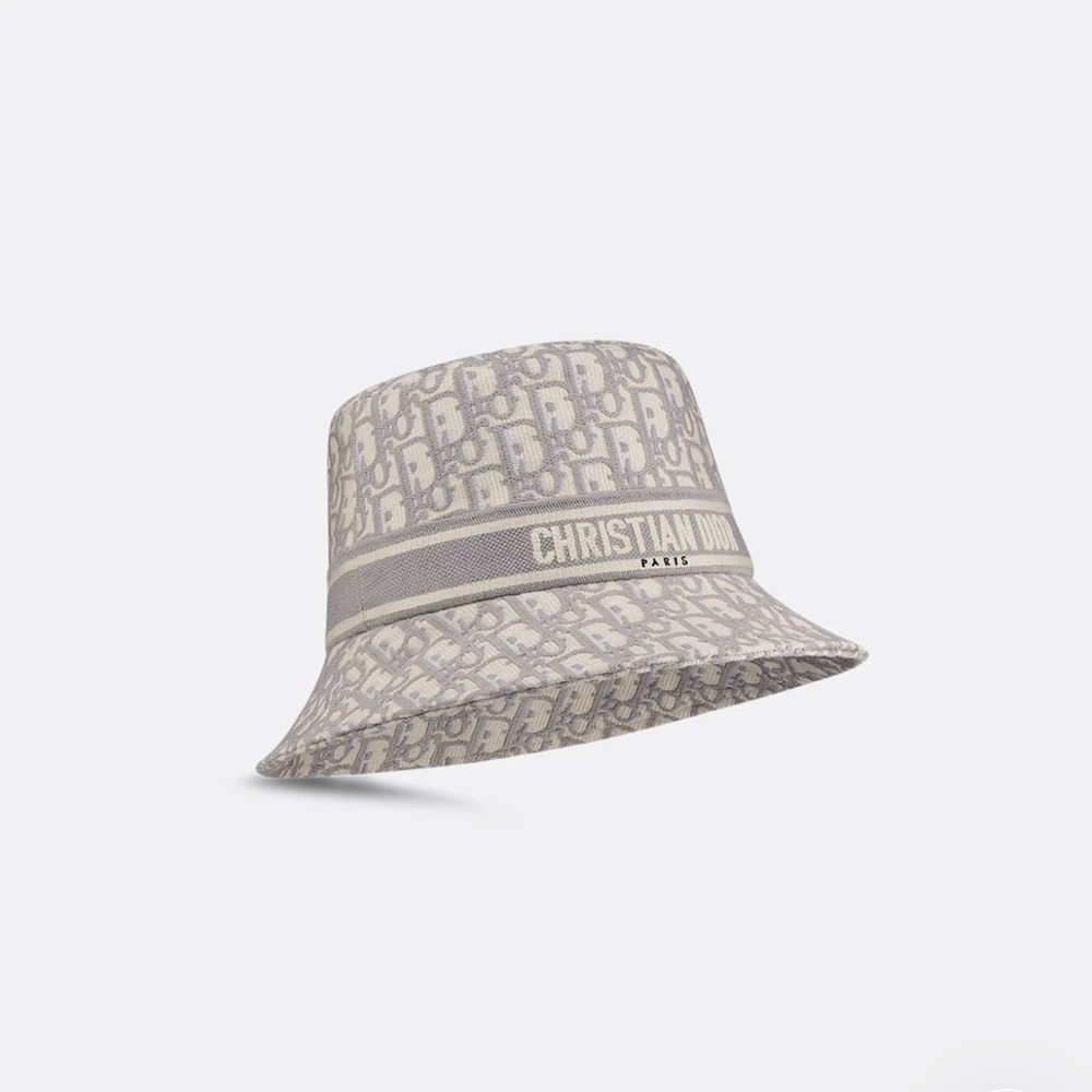 🔥 CHRISTIAN DIOR OBLIQUE BUCKET HAT SIZE 59 LIGHT GRAY w/COA - Picture 8 of 14